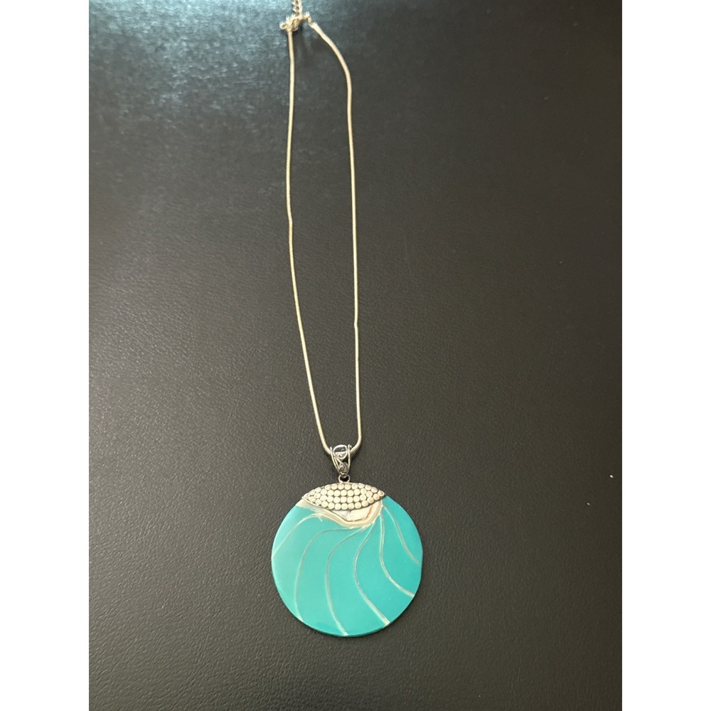 Sterling Silver 925 Dyed Nautilus & Mother of Pearl Shell Statement Necklace